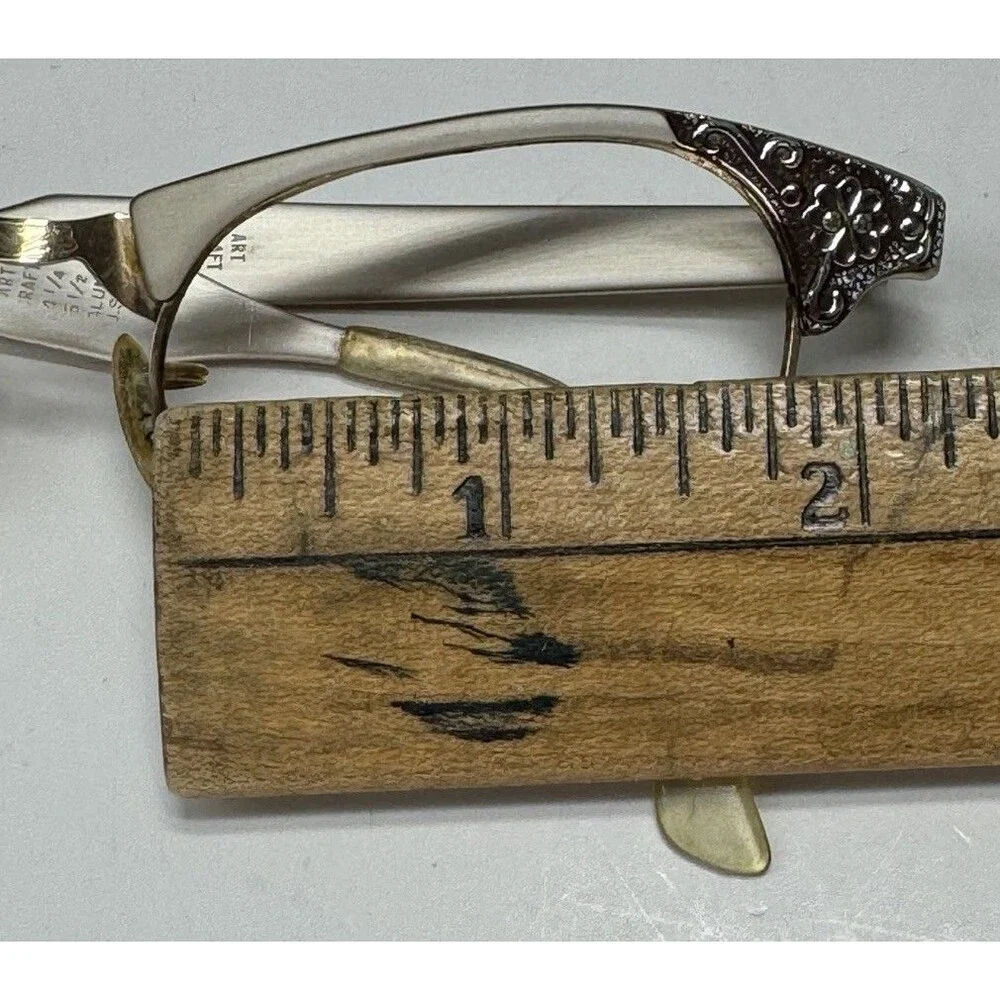 VTG Art Craft Aluminum Cat Eye Eyeglasses Frames 12k GF USA Retro MCM Prop